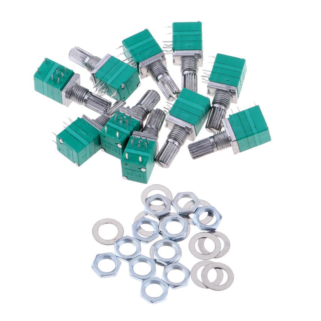 10 Pcs Audio Amplifier Sealed Double Potentiometer Set B10K 8Pin