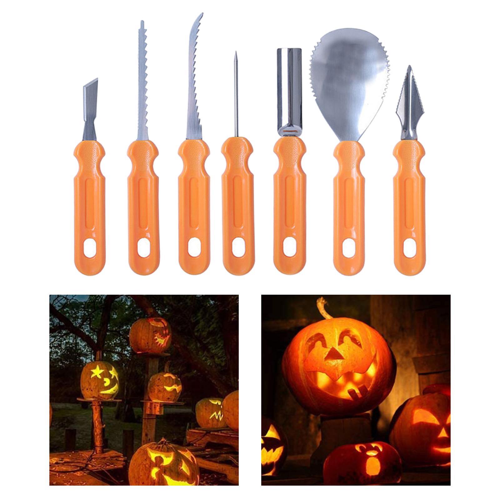 7 Pieces/10 Pieces Precision Halloween Pumpkin Carving Knife Kit for DIY Making Pumpkin Grimace Pattern Cutting