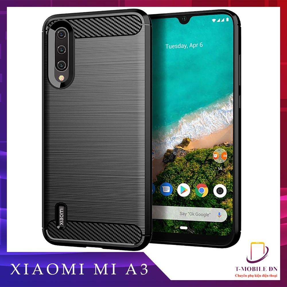 Ốp lưng cho Xiaomi Mi A3 dẻo Carbon phay xước chống sốc chống vân tay