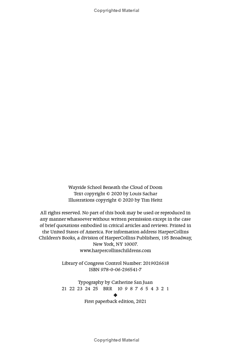 Sách ngoại văn: Wayside School Beneath The Cloud Of Doom