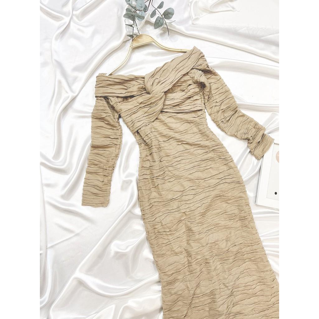 VÁY SÓNG XOẮN NGỰC TRỄ VAI