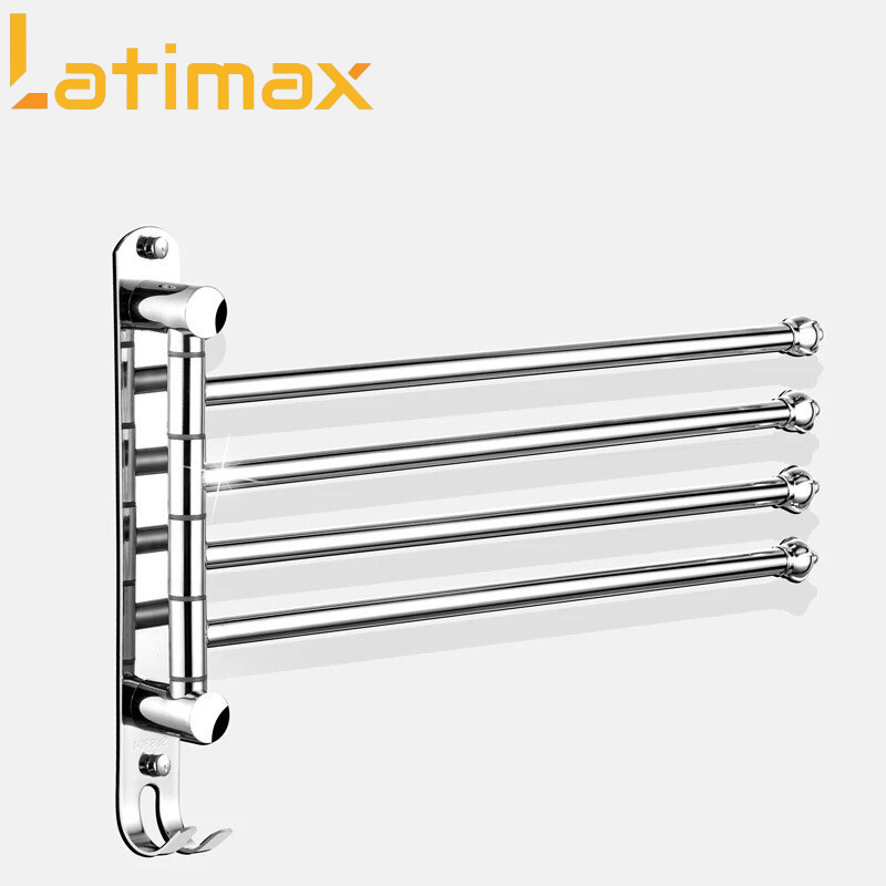 Thanh treo khăn nhà tắm dán tường 4 nhánh Inox 304 Cao cấp VKT4 - Vắt khăn tắm và đồ đạc đa năng tặng keo dán chuyên dụng siêu dính