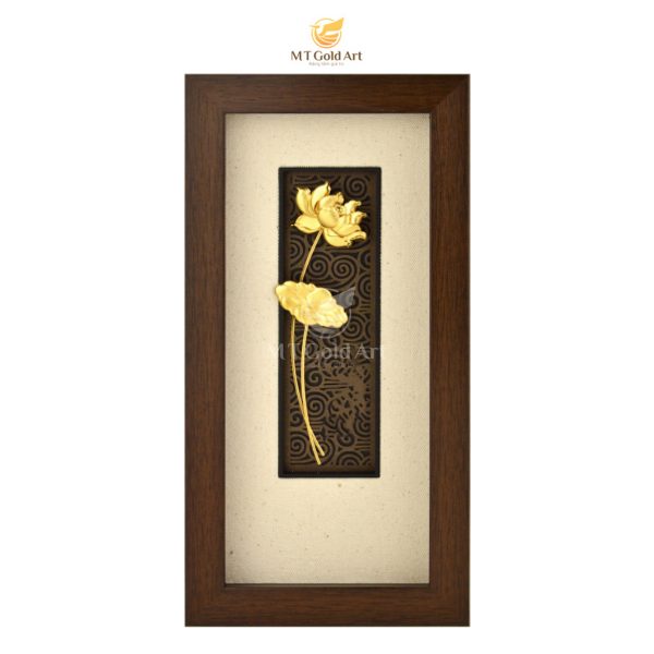 Tranh Hoa Sen dát vàng MT Gold Art- Hàng chính hãng, trang trí nhà cửa, phòng làm việc, quà tặng sếp, đối tác, khách hàng, tân gia, khai trương