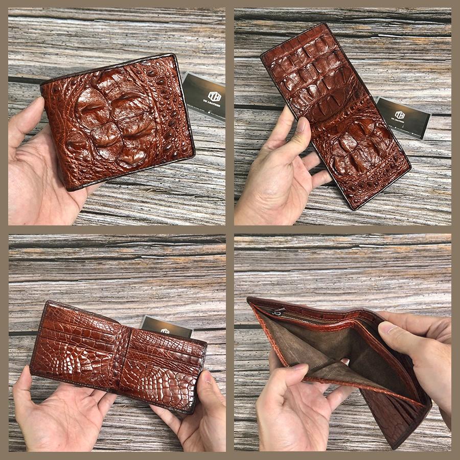 Bóp Nam Da Cá Sấu Kiểu Dáng Ngang