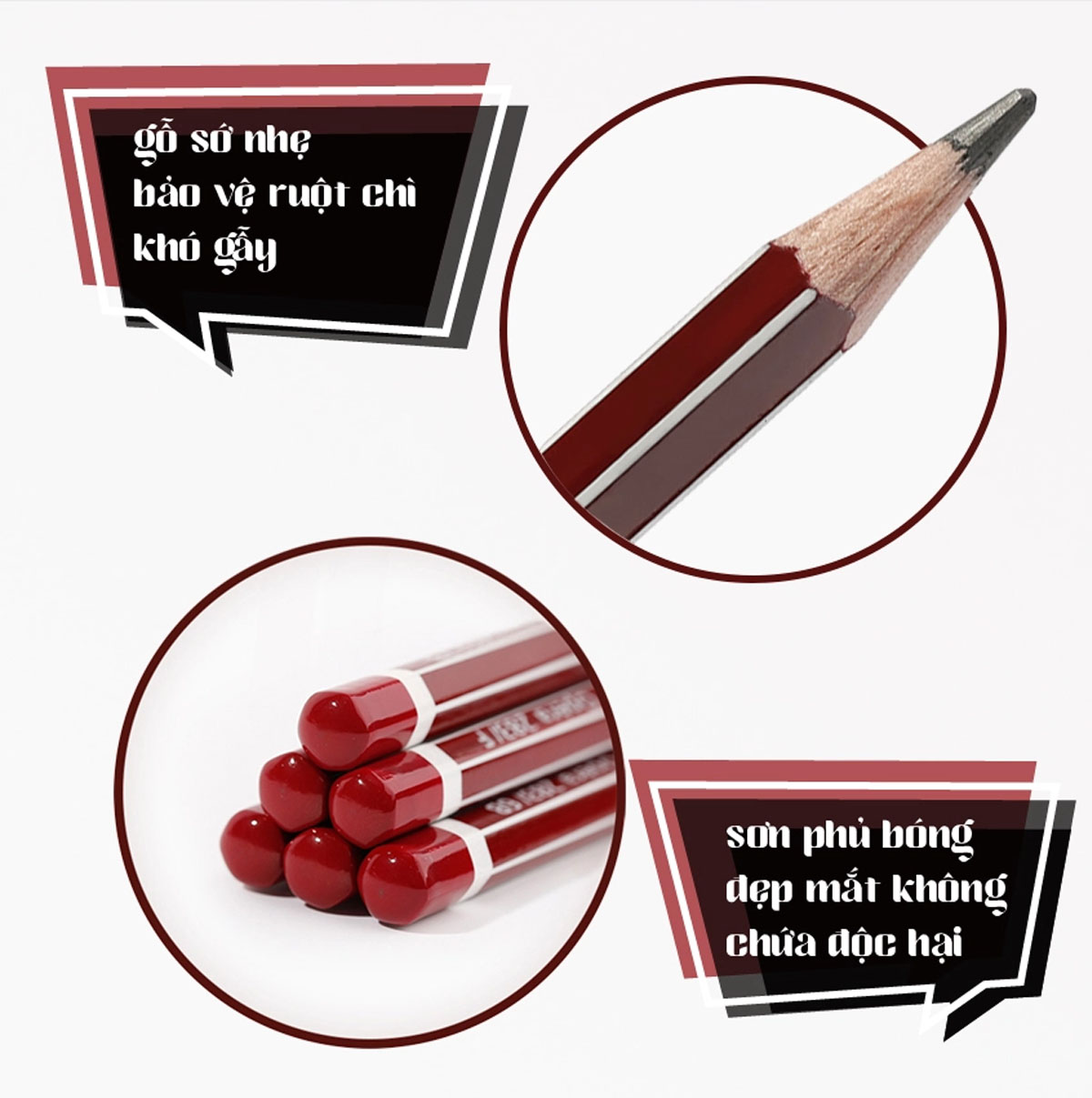 Bút chì gỗ STABILO 2B thân sọc trắng - Sọc cam trắng đuôi tím
