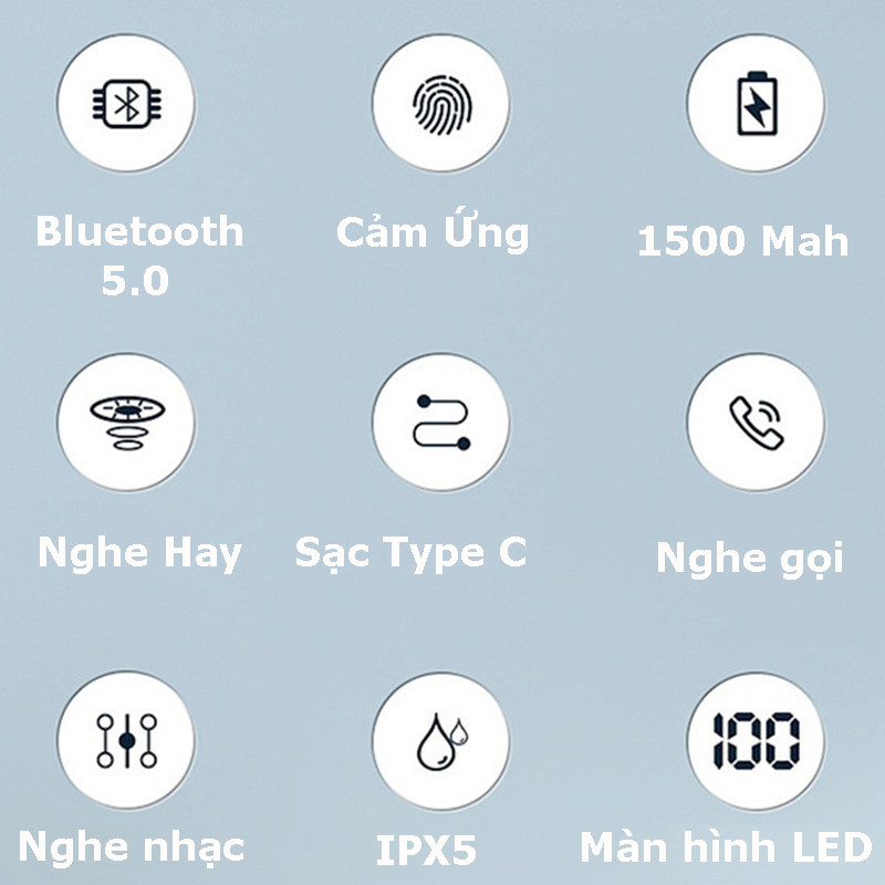 Tai nghe Tai Nghe True Wireless Bluetooth Không dây PKCB - Hàng Chính Hãng