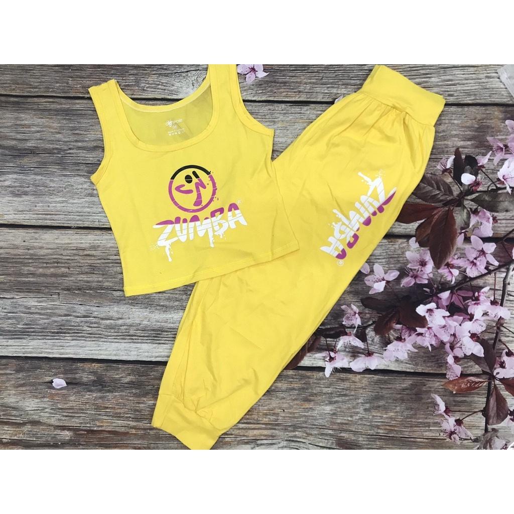 Bộ tập Zumba, Dance ,Bộ đồ tập quần lửng áo croptop Hg Sport BL05