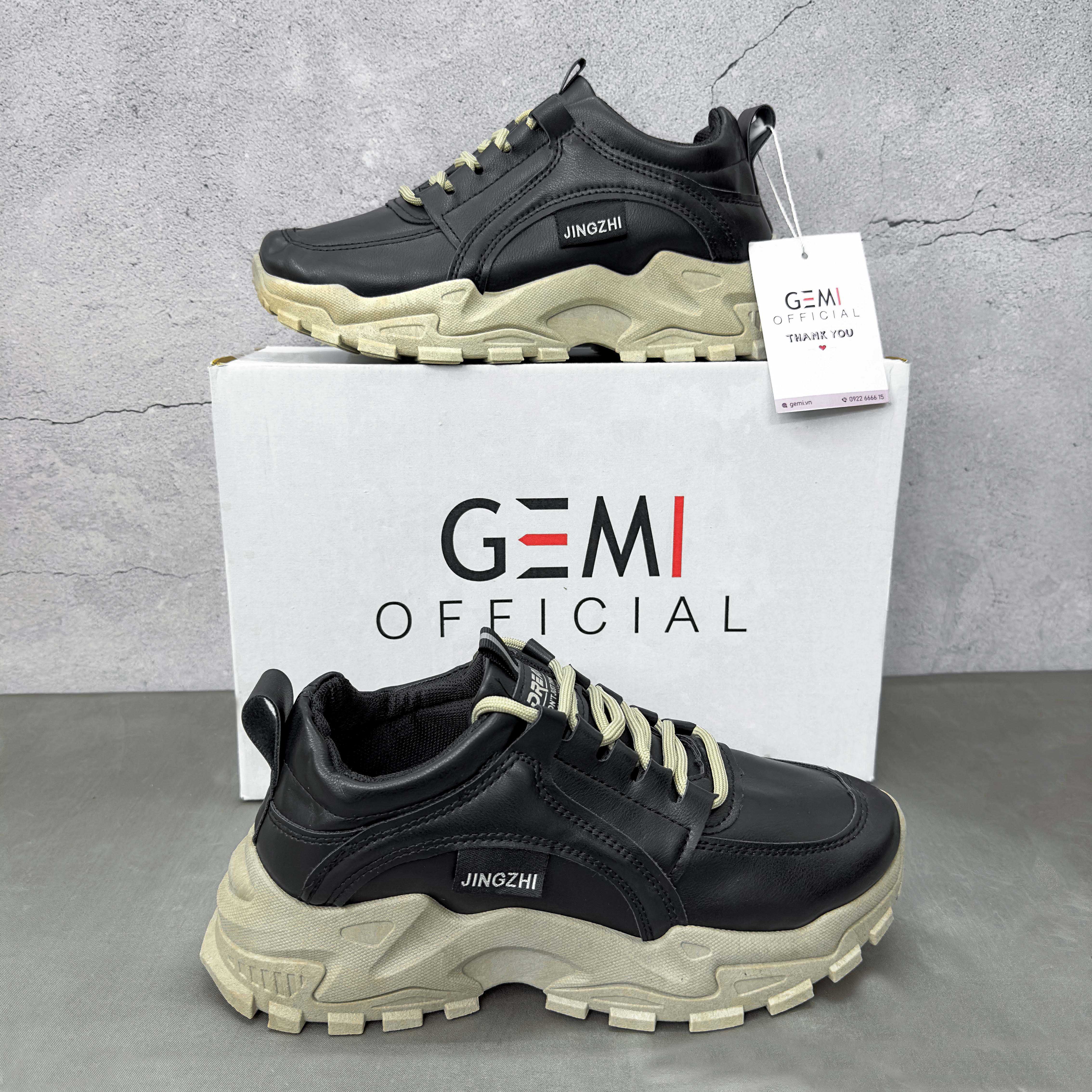 Giày thể thao nữ GEMI - giày ullzzang màu kem- đen, êm chân,xu hướng mới- M7004