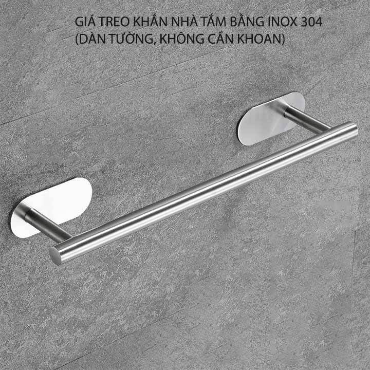 Giá treo khăn nhà tắm bằng inox 304, dán tường không cần khoan
