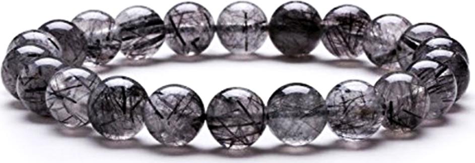 Vòng Tay Thạch Anh Trắng Tóc Đen Tự Nhiên 8mm