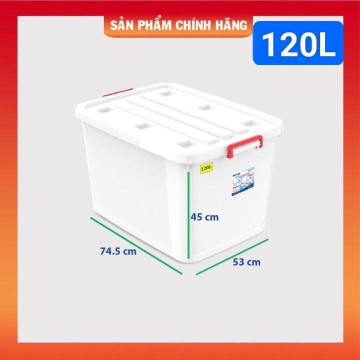 Thùng nhựa có bánh xe Duy Tân 120L 74.5*53*45cm