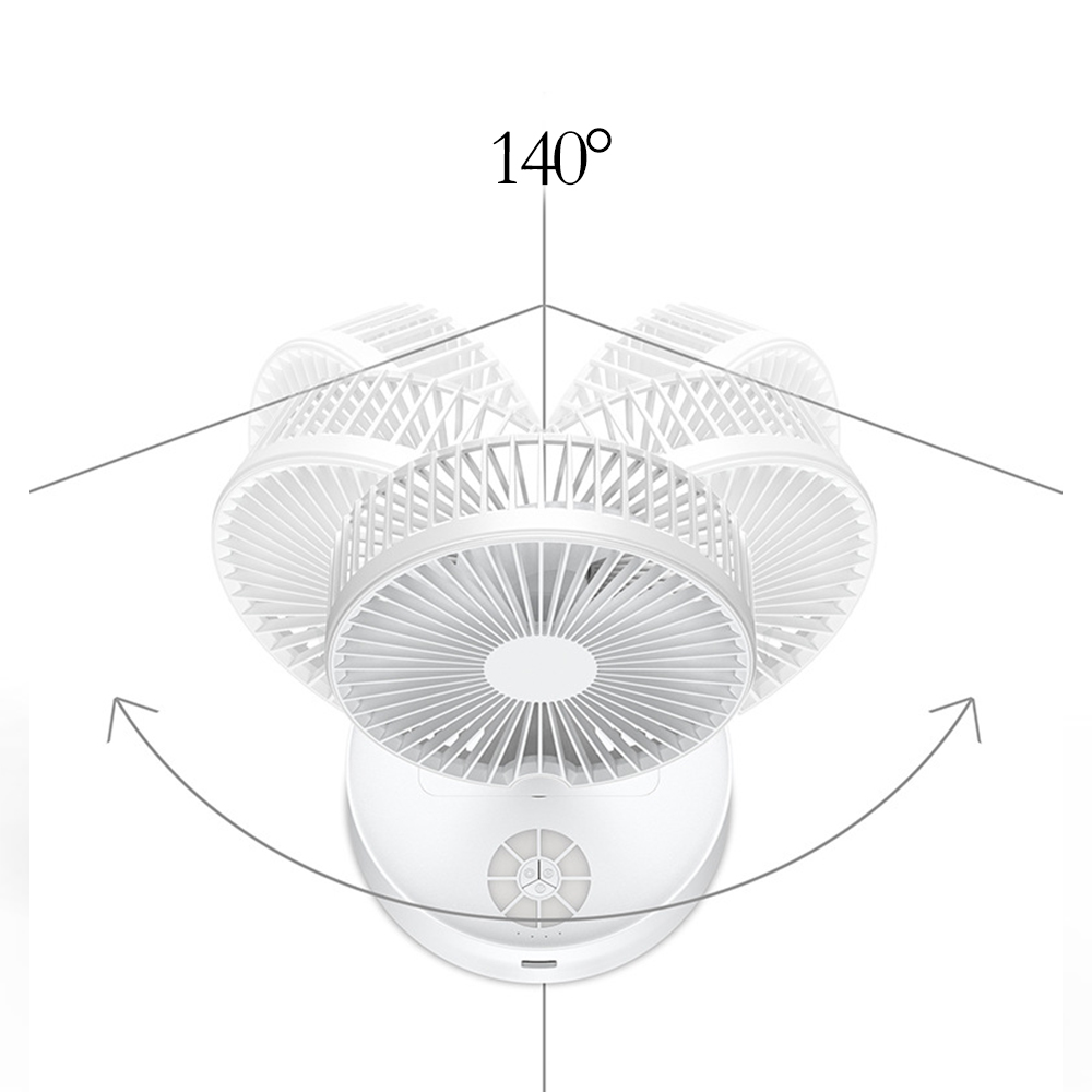 Quạt Sạc Tích Điện Gấp Gọn Có Chức Năng Phun Sương 3 Chế Độ Gió Tự Nhiên Có Chế Độ Quay Tự Động