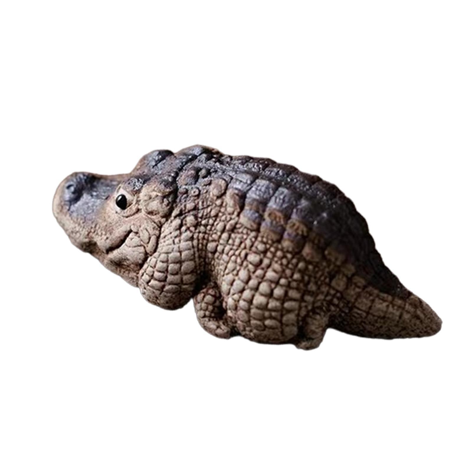 Clay Alligator Crocodile Mini Tea Pet Figurine Lovely Decoration for Bedroom