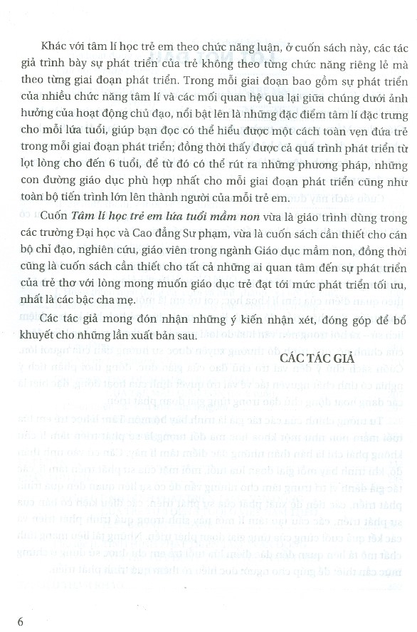 Tâm Lí Học Trẻ Em Lứa Tuổi Mầm Non