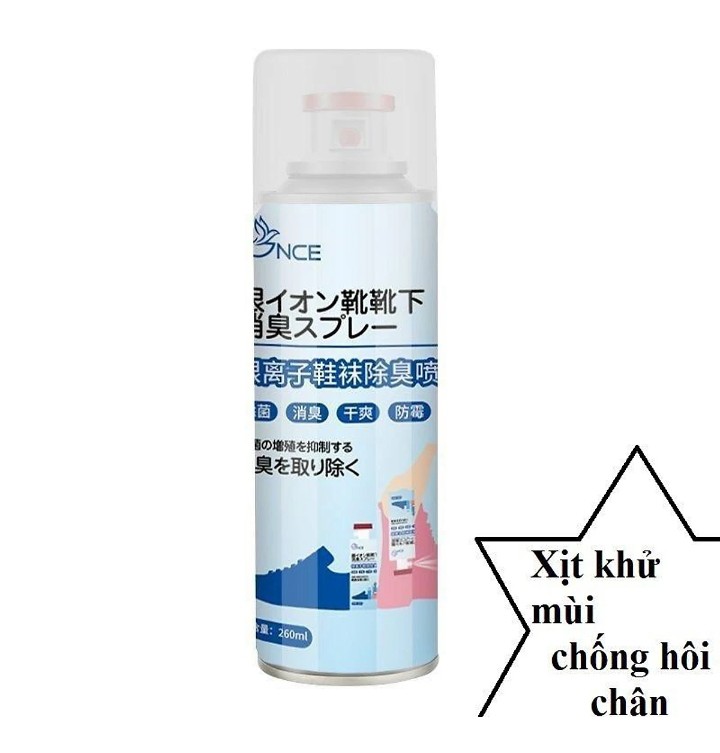 CHAI XỊT HÔI CHÂN NHẬT BÌNH XỊT HÔI CHÂN KHỬ MÙI GIÀY CÔNG NGHỆ NANO BẠC MÙI DỊU NHẸ 260ml  ĐÁNH BAY MÙI HÔI GIÀY DÉP