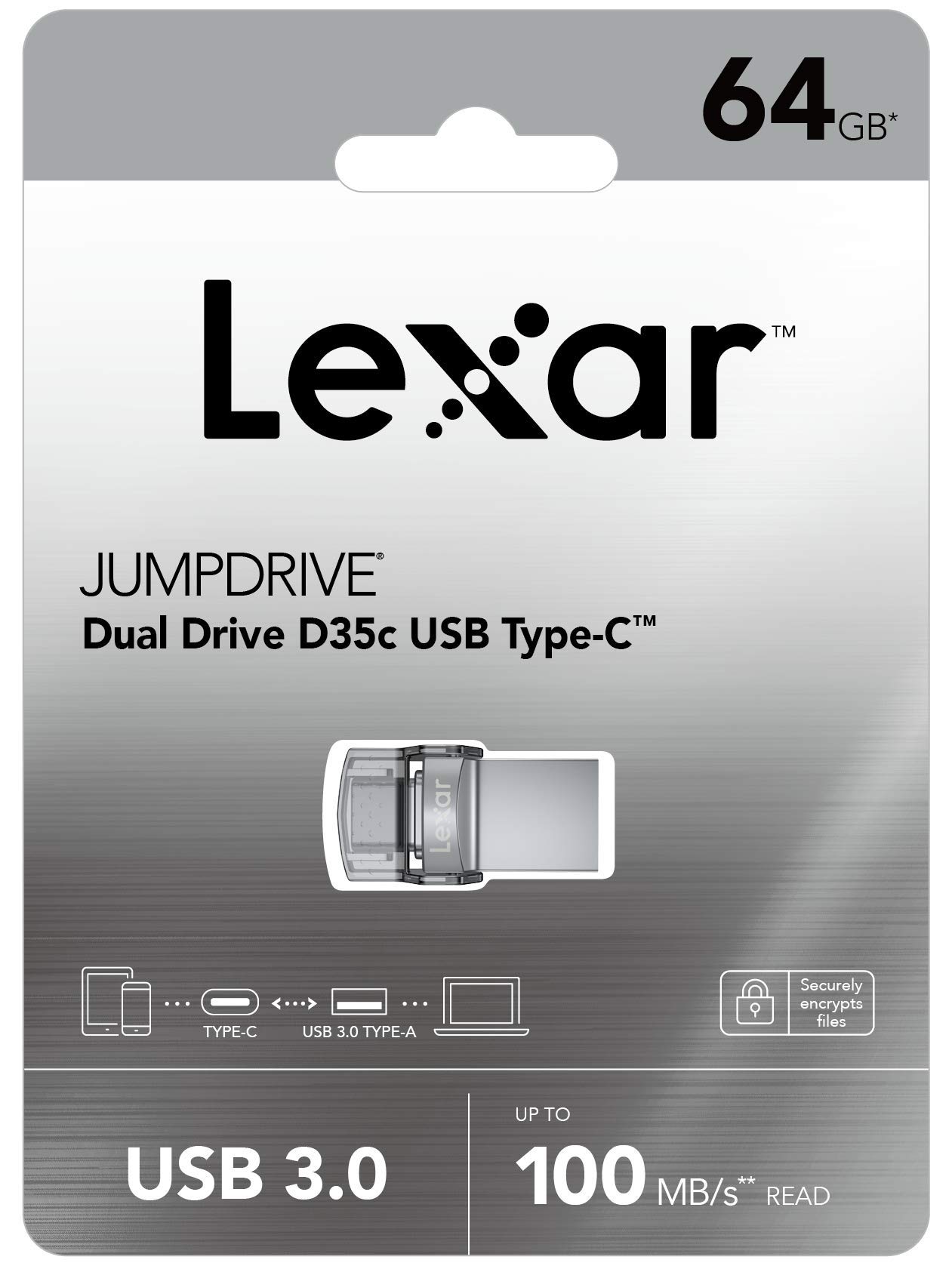 USB Lexar 64G JumpDrive Dual Drive D35C USB3.0 Type C (LJDD35C064G-BNBNG) | Hàng Chính Hãng