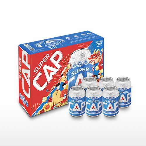 Bia lon Super Cap thùng 24 lon (330ml/lon)