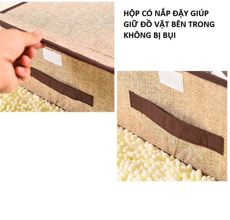 Combo 2 Hộp vải đựng vật dụng xếp gọn, hộp đựng đồ gia đình gấp gọn siêu tiện dụng, tiết kiệm diện tích (giao màu ngẫu nhiên) GD249-HopvaiGG