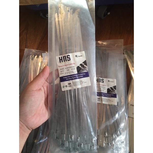 Túi 100 sợi dây rút inox 304 chịu lực, chịu nhiệt size 25cm
