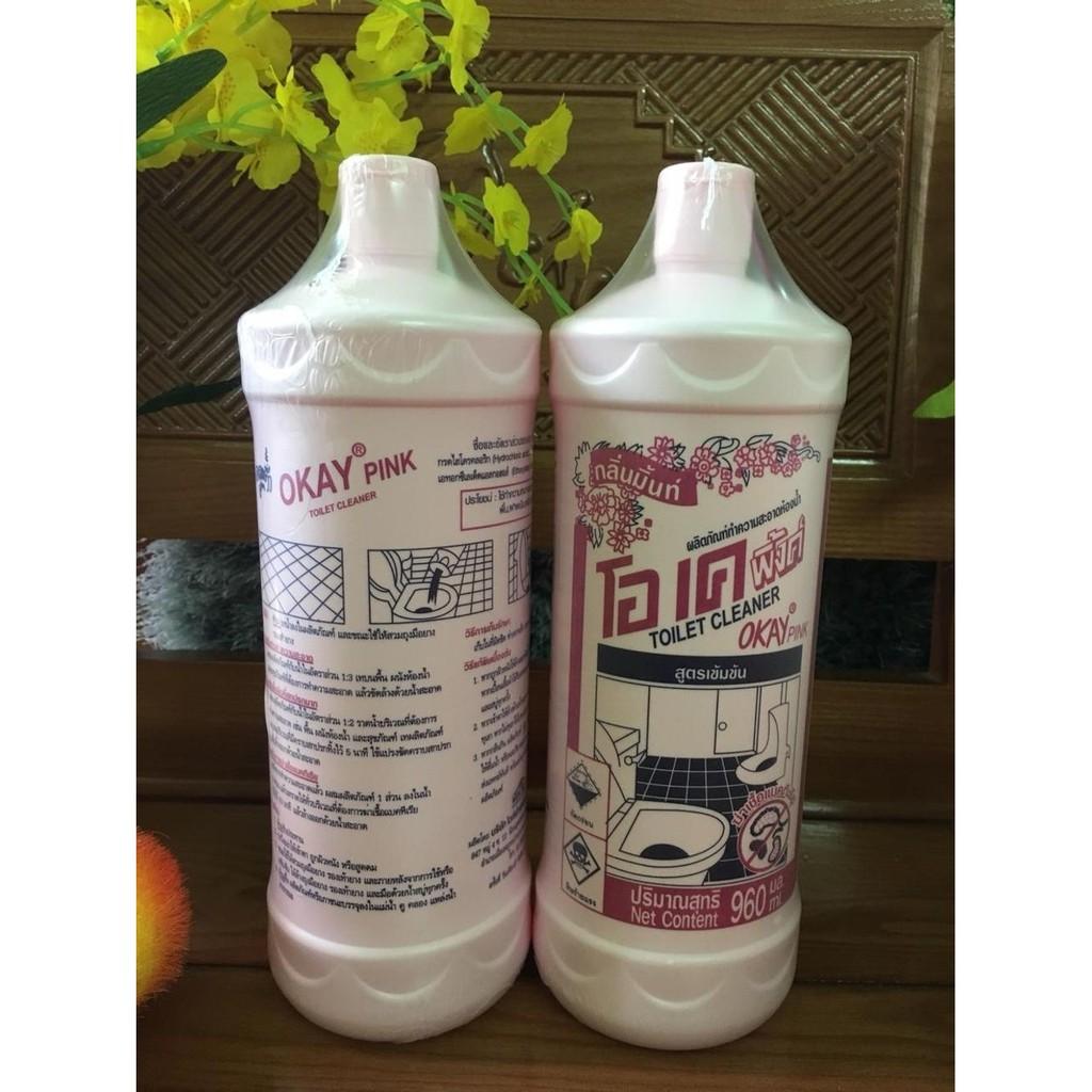 Chai Nước Tẩy Tolet Thái Lan 960ml - Dung Dịch Tẩy Hồng Tẩy Bồn Cầu Siêu Sạch