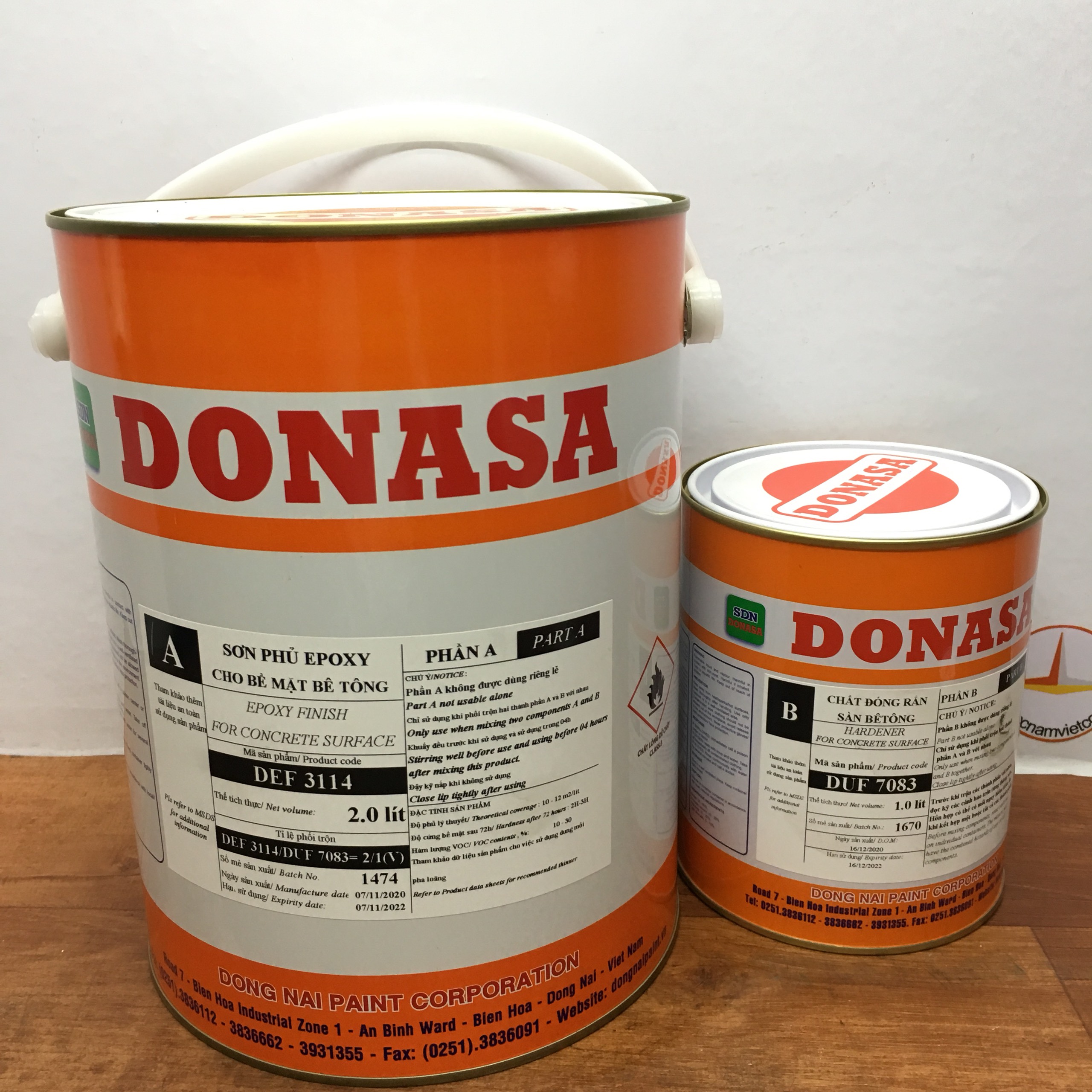 Sơn sàn bê tông Donasa /Floor coating Paint màu xám bạc DEF 3114 3L