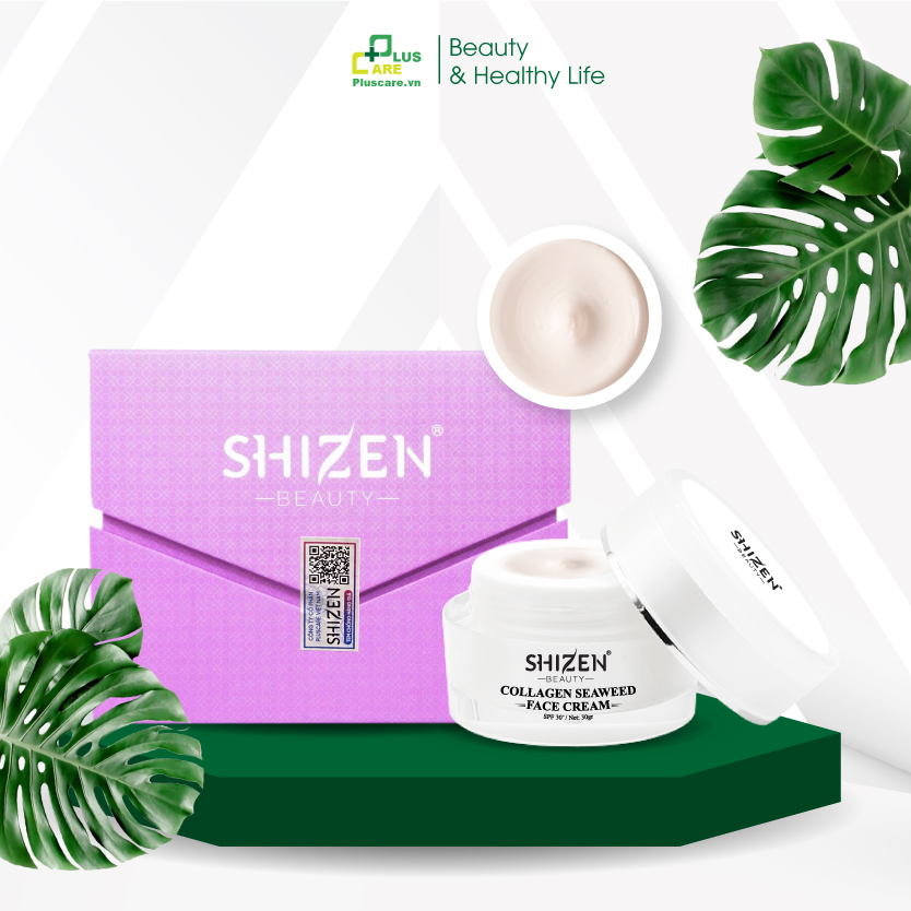 Kem dưỡng da mặt Shizen Collagen Seaweed 30g làm trắng sáng và ngăn ngừa lão hóa da