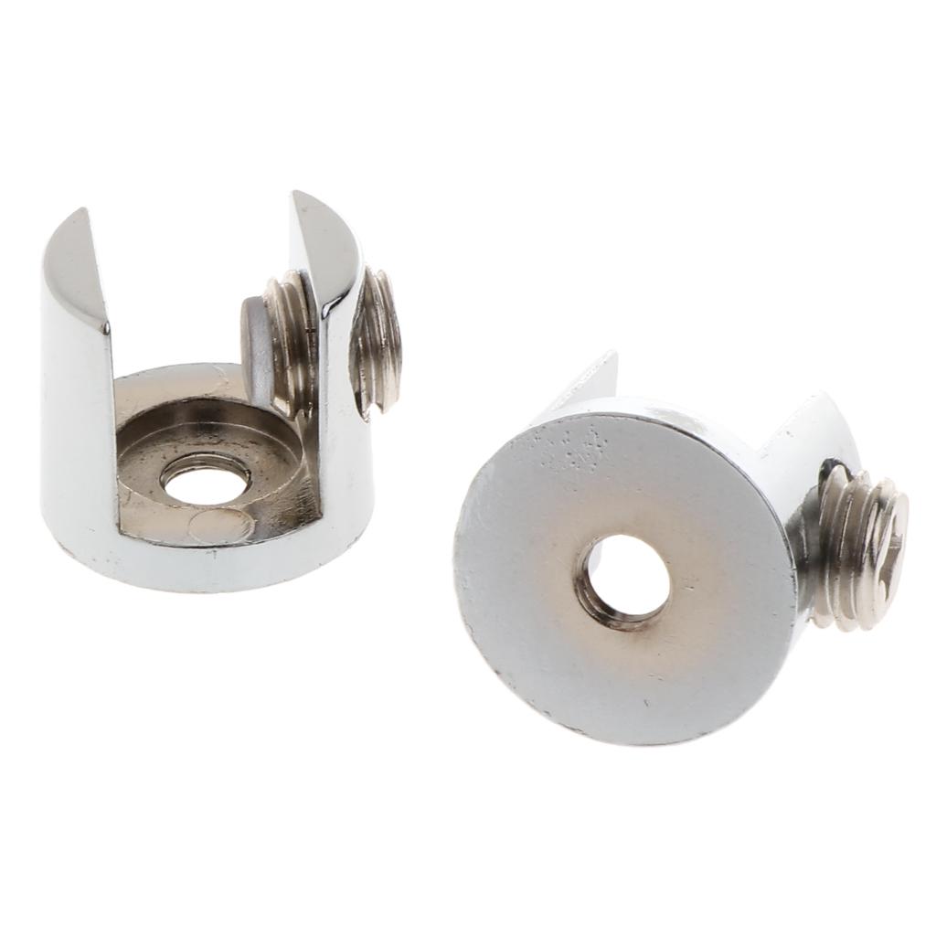 2pcs Cylindrical Shape Adjustable Glass Clamp Shelf Support Brackets for Bathroom Office Seat Isolation