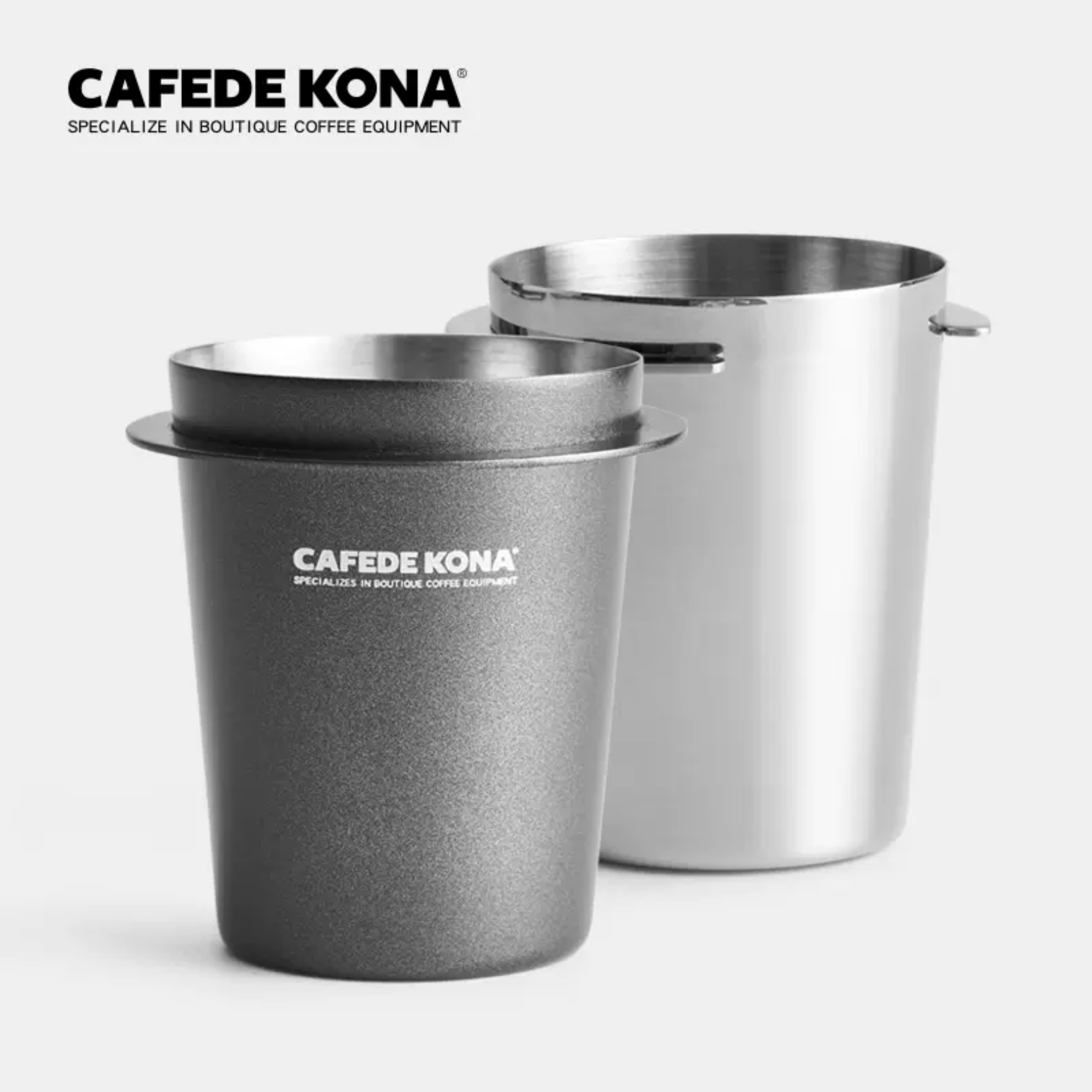 Ly dosing cup inox hứng đựng cà phê cho máy xay EK43 và espresso Cafede Kona