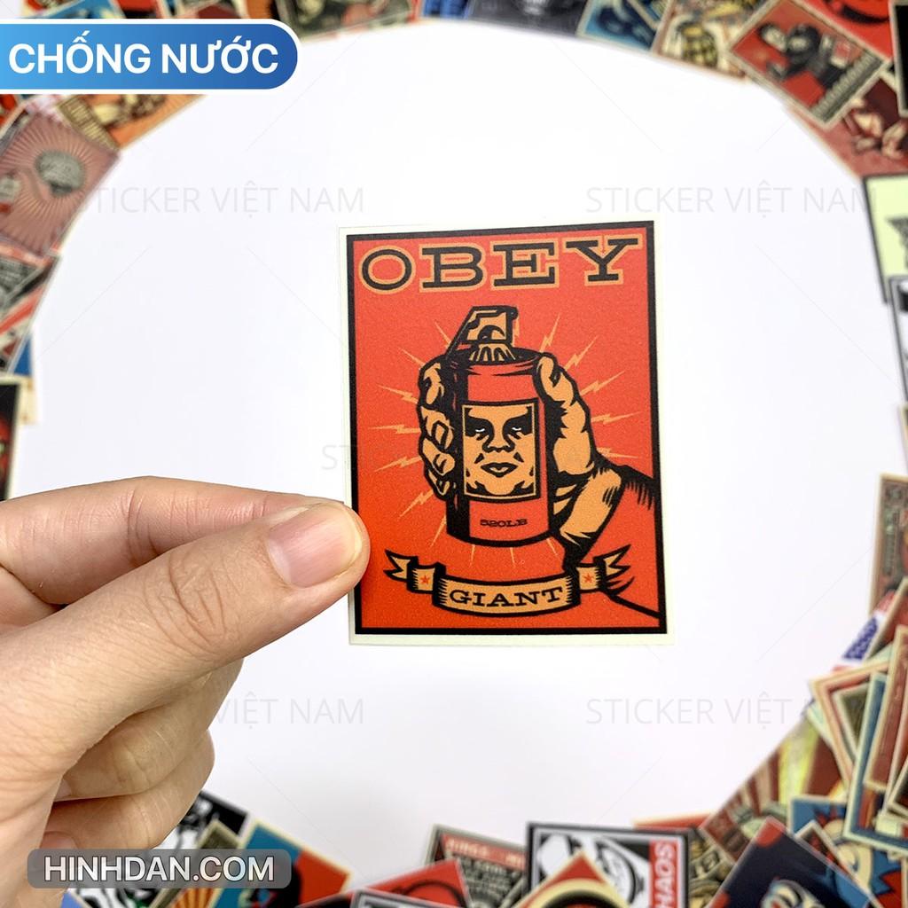 OBEY sticker  - Dán Trang Trí - Chất Liệu PVC Cán Màng Chất Lượng Cao Chống Nước, Chống Nắng, Không Bong Tróc Phai Màu