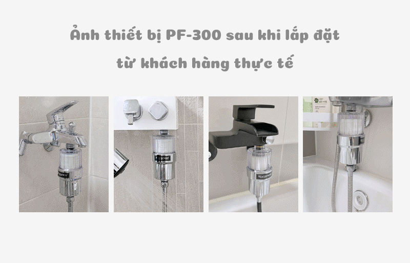 Đầu lọc nước đa năng Waterwel PF-300 Hàn Quốc dùng cho lọc nước tắm, nước giặt, vòi nước với lõi lọc than hoạt tính loại bỏ tối đa rỉ sét, tạp chất, kim loại nặng - Hàng nhập khẩu