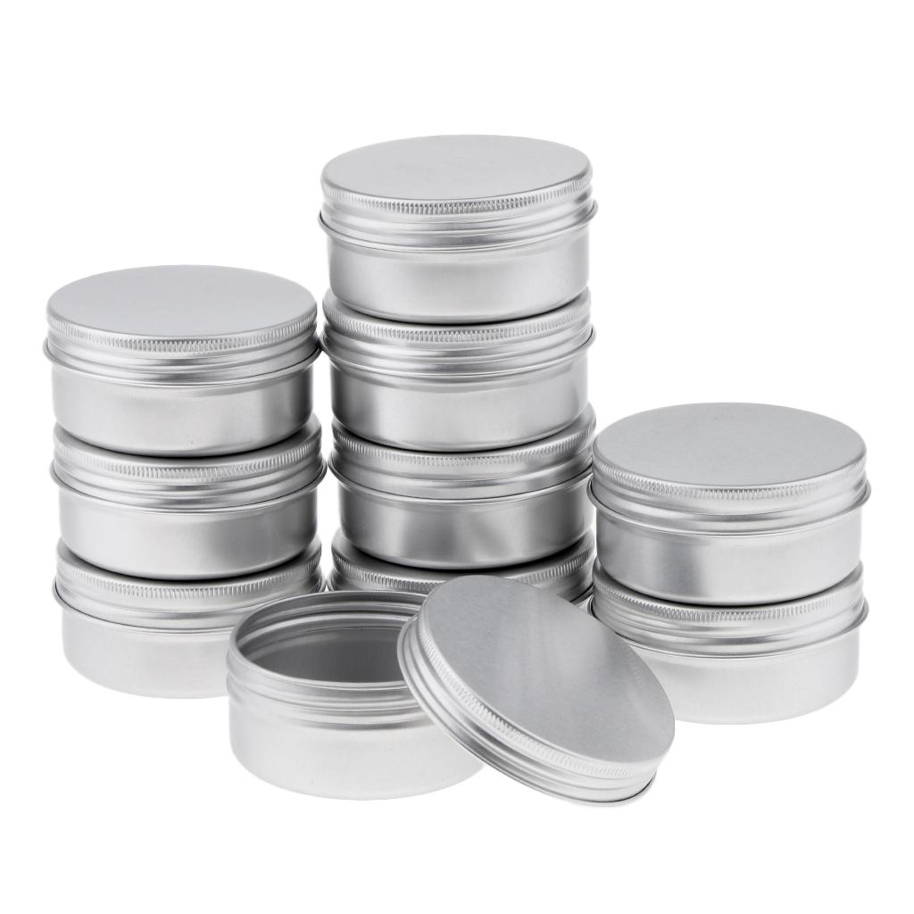22x 10g 50g Aluminium Empty Cosmetic Pot Cream Jar Tin Container Screw Lid
