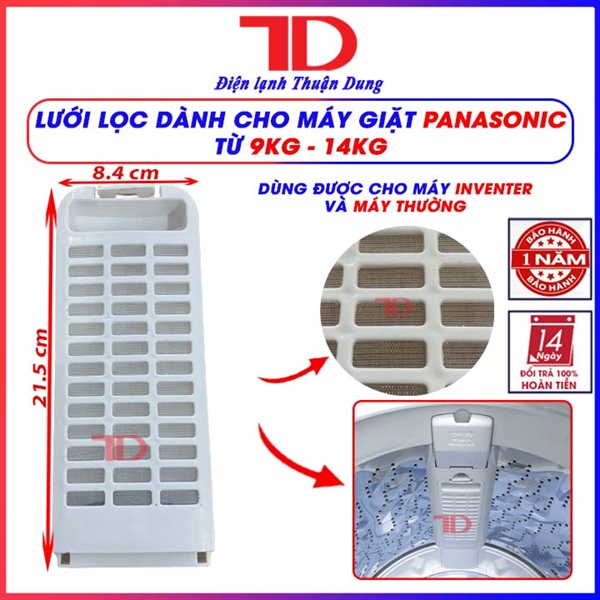 Lưới lọc rác dành cho Panasonic Inverter từ 9kg đến 14kg, túi lược cặn bẩn quần áo khi giặt, Điện lạnh Thuận Dung