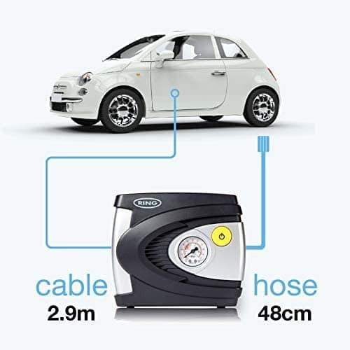Bơm Ô Tô Mini Tự Động Ring- RAC610, Ring Analogue Air Compressor, Bơm Nhỏ Gọn, Để Trong Ô Tô Tiện Sử Dụng, Nhập Đức