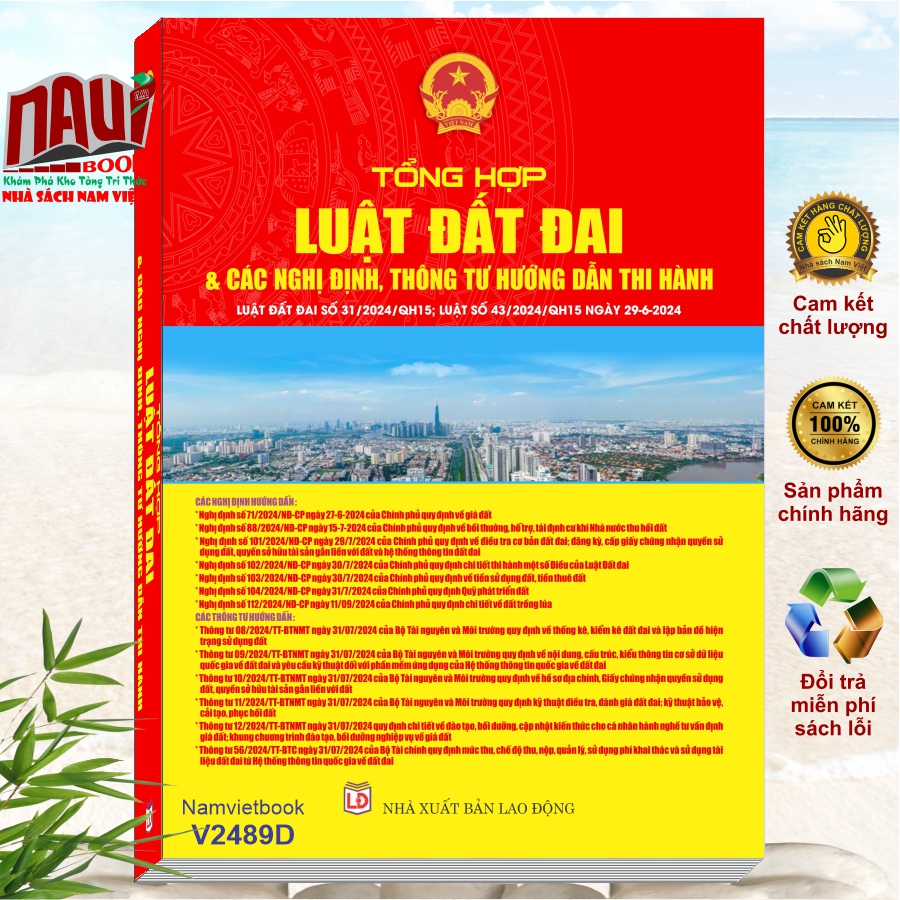 Sách Tổng Hợp Luật Đất Đai năm 2024 và Các Nghị Định, Thông Tư Hướng Dẫn Thi Hành - V2489D