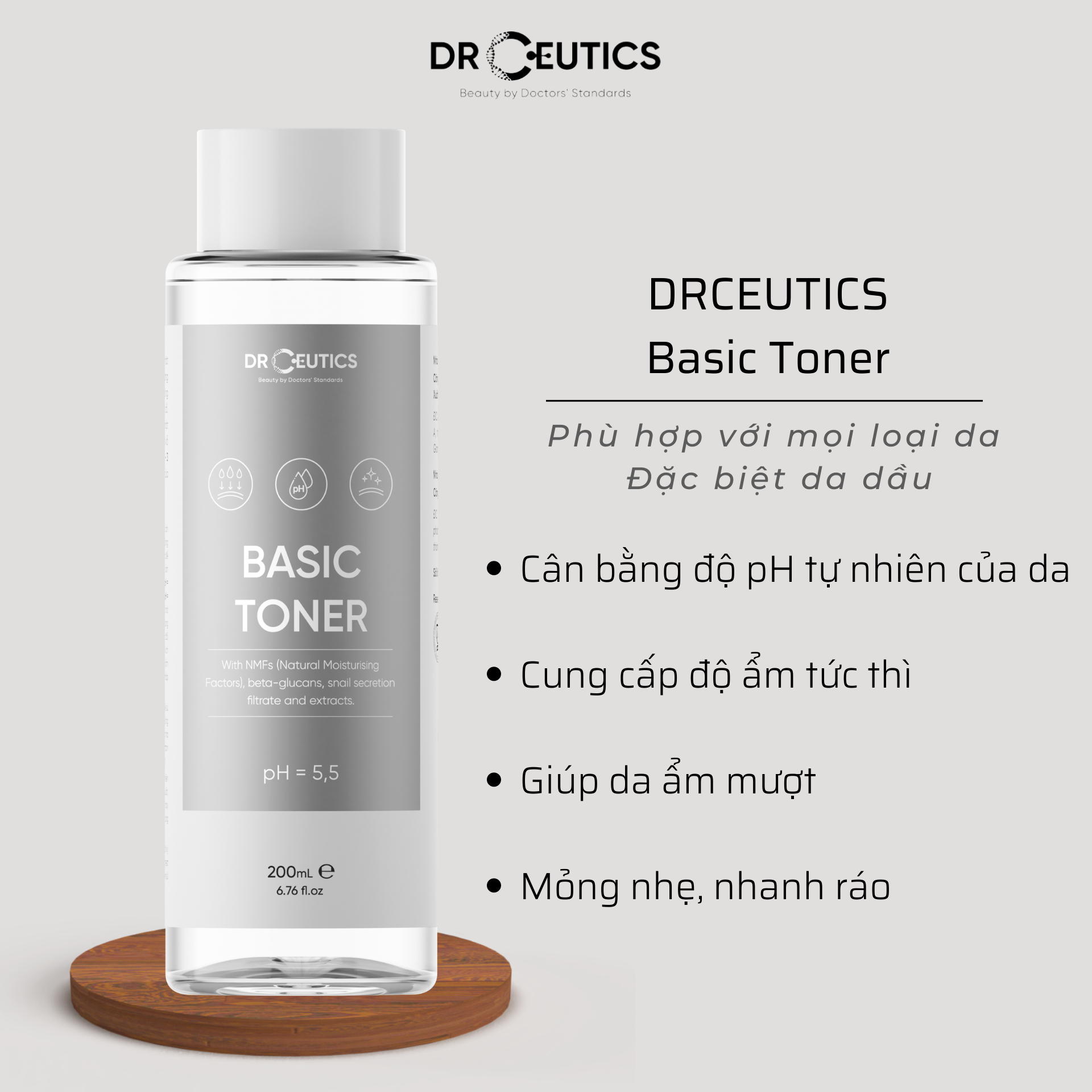DRCEUTICS Basic Toner Và Standard Toner Cấp Ẩm Cho Da