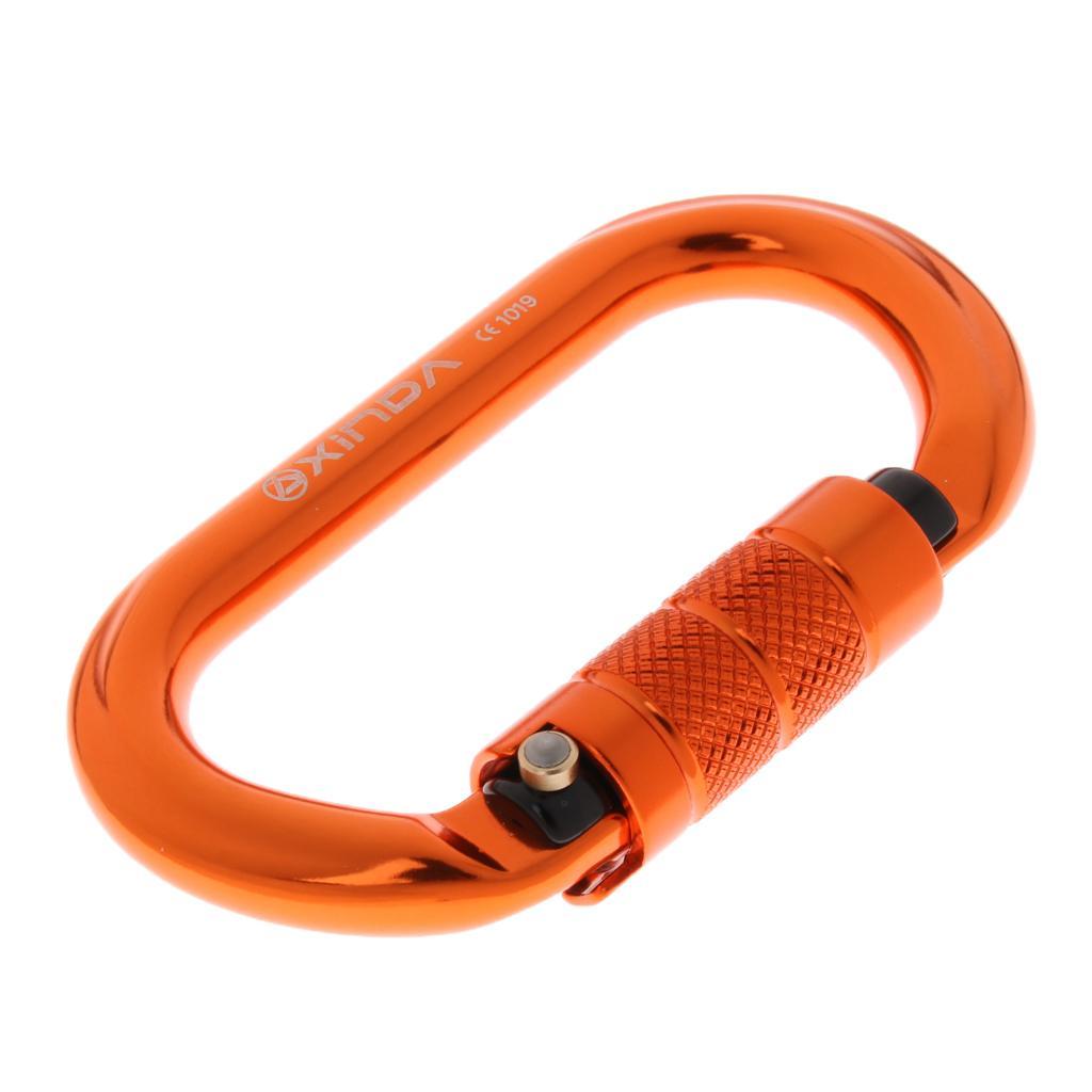 4xOval Climbing Carabiner 25KN Aluminum Auto Locking Carabiner orange