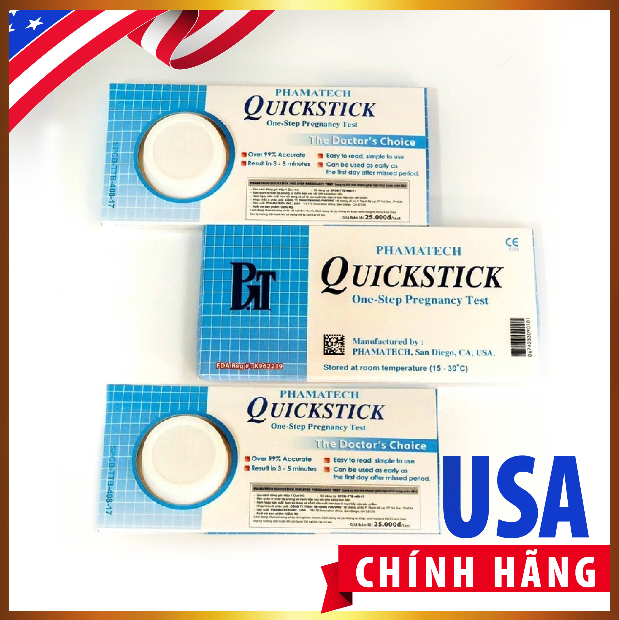 MUA 03 QUE THỬ THAI QUICKSTICK TẶNG NGAY 30 CÁI KHẨU TRANG Y TẾ KHÁNG KHUẨN