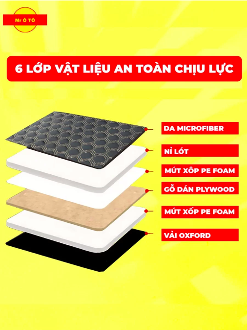 Đệm xe ô tô loại 1 chính hãng MR ÔTÔ - Chất liệu gỗ tự nhiên ép plywood - Nệm giường ô tô gấp gọn, không mùi, bảo hành 2 năm DG001