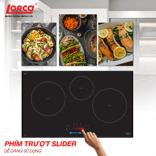 Bếp Từ Ba LORCA LCI 309 PLUS - Hàng Chính Hãng Nhập Khẩu Malaysia, Công Suất Lớn, Tiết Kiệm Điện