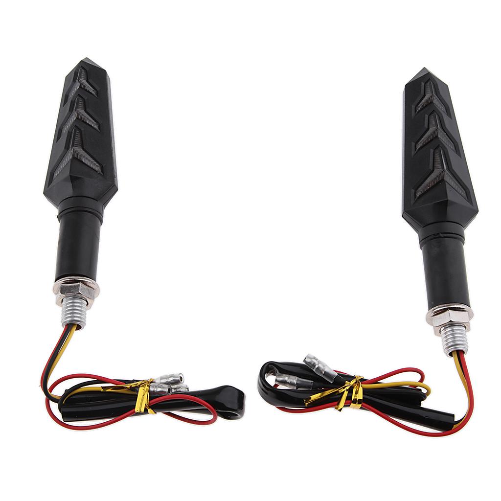 Pair Universal Motorcycle LED Amber Turn Signal Light Indicator Blinker Lamp