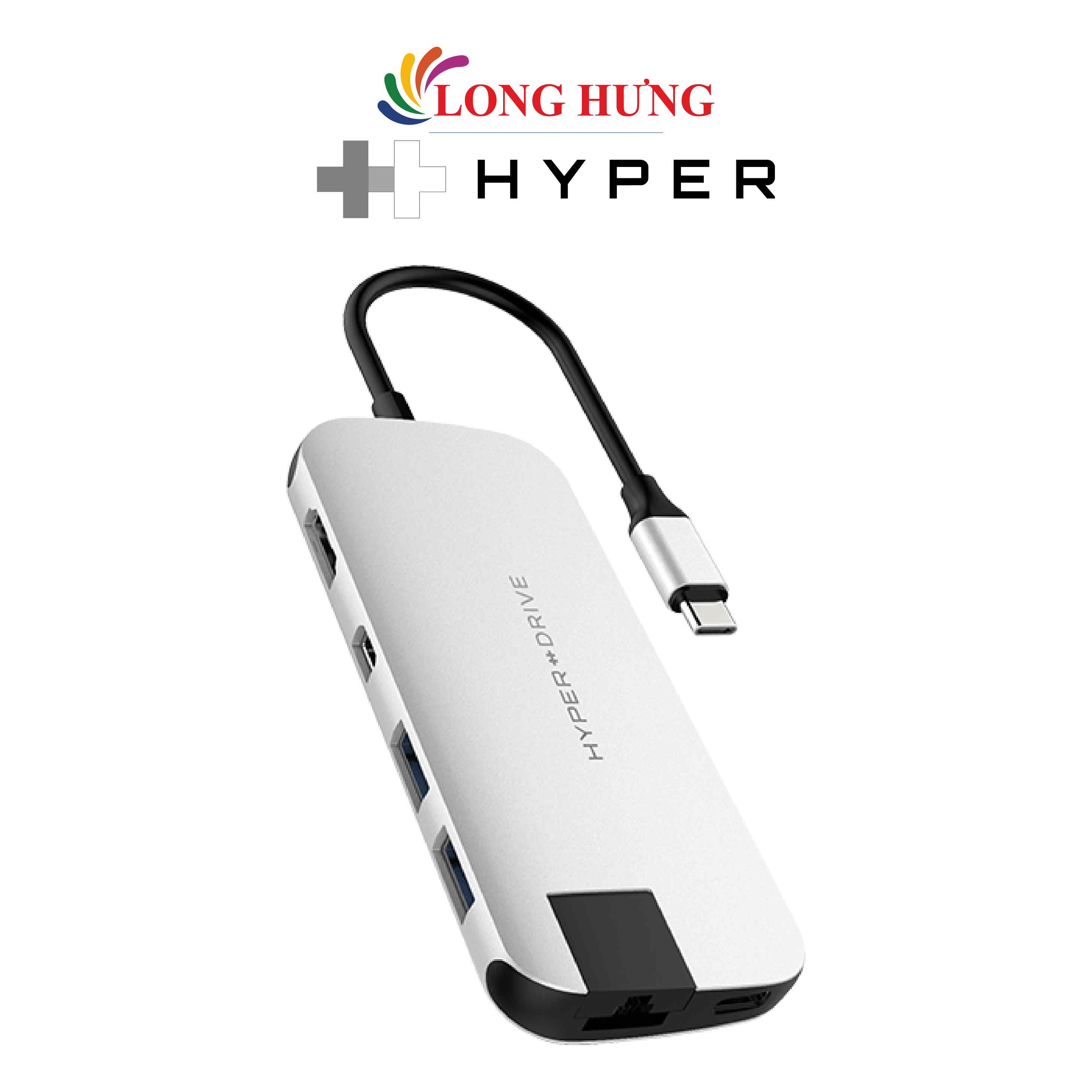 Cổng chuyển đổi HyperDrive Slim 8-in-1 USB-C Hub HD247B - Hàng chính hãng