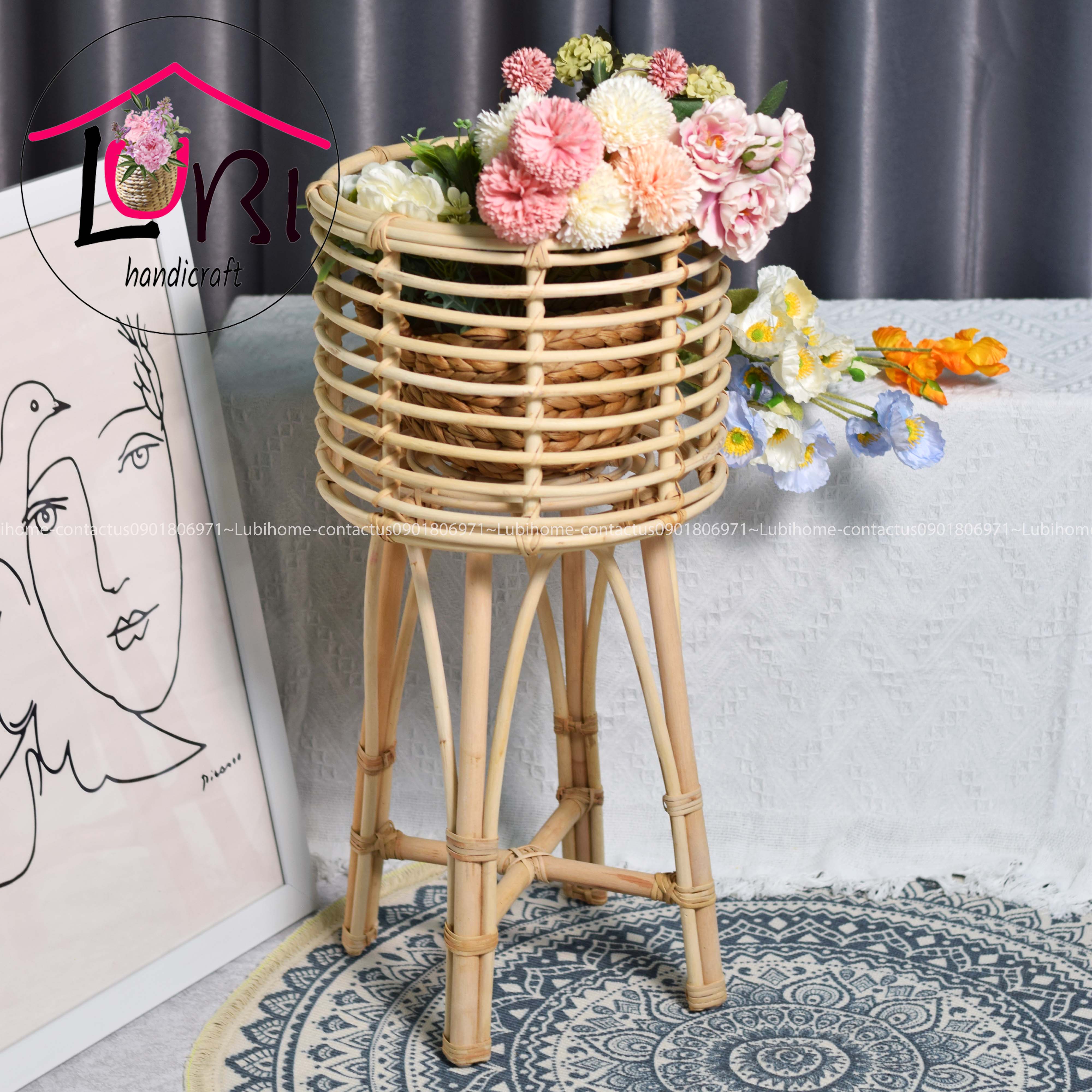 Lubihandicraft - Stand mây (chậu cây) đựng cây cảnh cao cấp - tinh tế, sang trọng