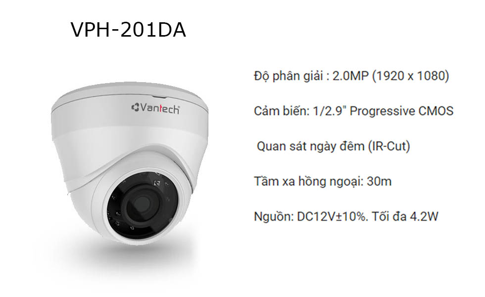 Camera hồng ngoại AHD VPH-201DA - Hàng chính hãng