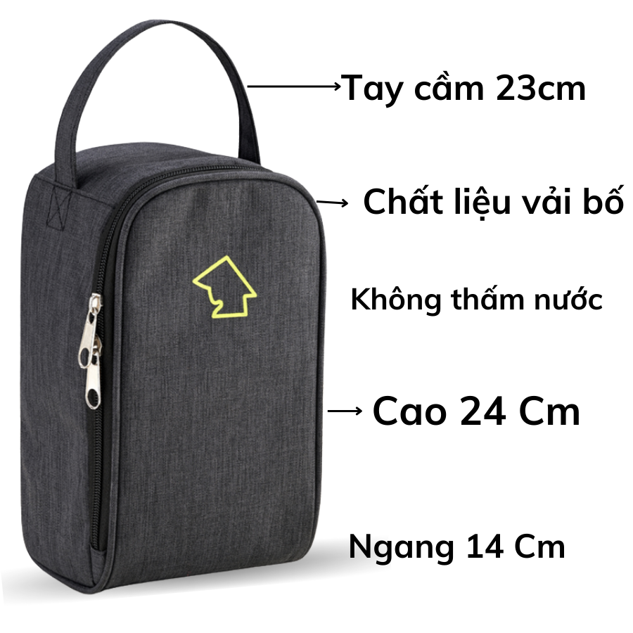 Bộ hộp đựng cơm thủy tinh chịu nhiệt COBA'COOK 1 vuông 520ml và 2 tròn 400ml túi giữ nhiệt dài - CCS5R43BL