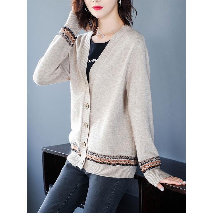 Áo len nữ- áo khoác len cardigan nữ mùa thu đông họa tiết thổ cẩm