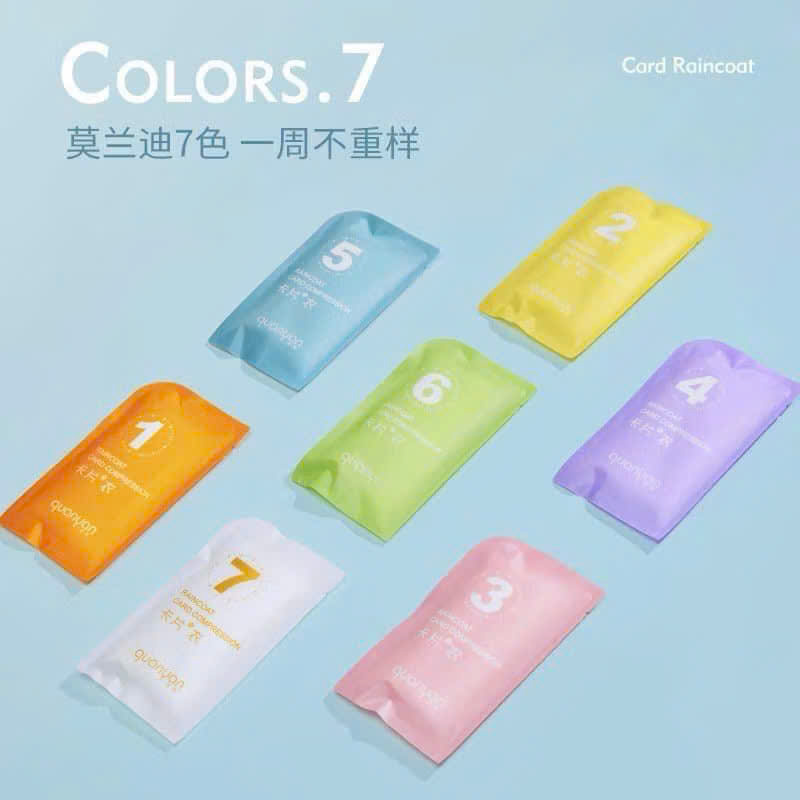 Set 7 Áo Mưa Nén Dùng 1 Lần Cho Bé &amp; Người Lớn – Mỏng Nhẹ, Giao Màu Ngẫu Nhiên - HÀNG CHÍNH HÃNG MINIIN