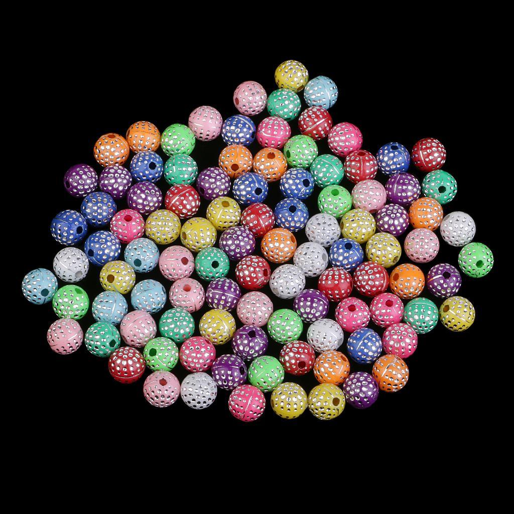 200Pcs Resin Rhinestone Beads Jewelry Findings Spacer Beads 8mm Colorful