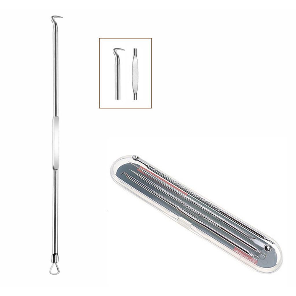 Dụng Cụ Lấy Mụn / Bộ 4 Cây Lấy Mụn 8 Đầu Kèm Hộp Tiện Lợi