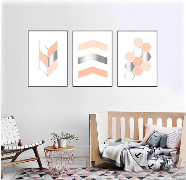 Hình khối - tranh canvas decor kt40x60cmx3