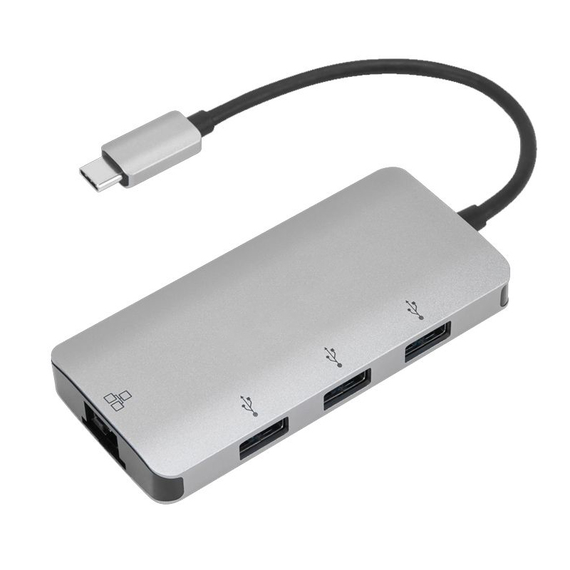 Cổng chuyển chính hãng TARGUS 4 in 1 USB-C To 3xUSB-A + Ethernet Adapter - ACA959 - Hàng nhập khẩu